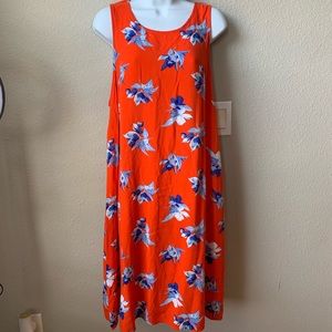 Ava & Viv Orange and Blue Sleeveless Dress